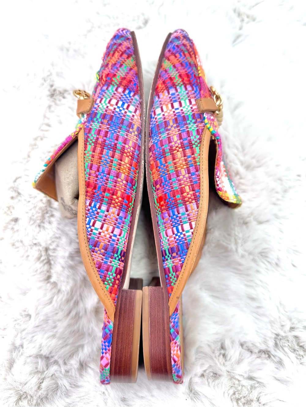 Tory Burch Mini Benton Loafer Slide Mule Flats Multicolor Charm Size 11 - Picture 9 of 11